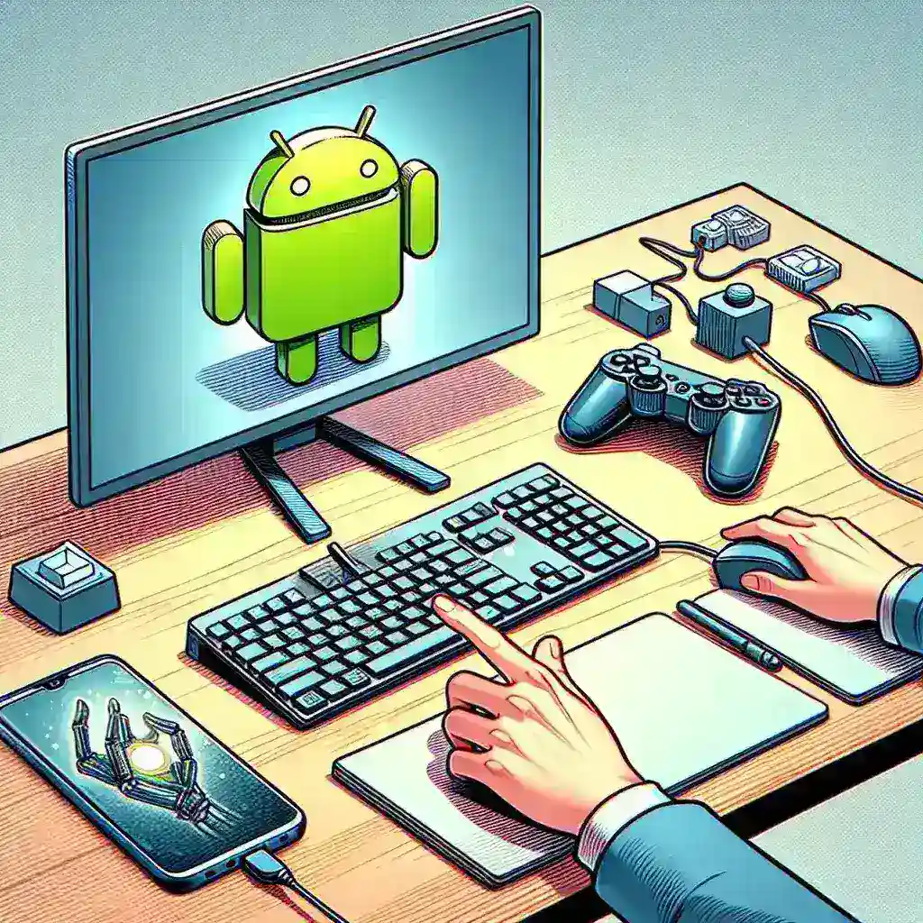 "Emuladores de Android para jogar no computador: imagem mostrando a interface de vários emuladores populares como BlueStacks e NoxPlayer em um desktop."